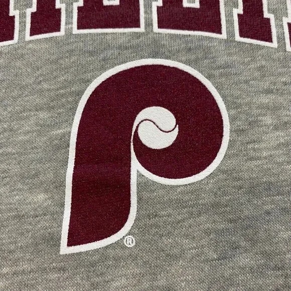 Philadelphia Phillies Retro Arch Logo New Era Hoodie Womens X-Large XL Gray MLB - Picture 4 of 16